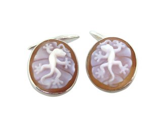 Gecko (Lagartija) Cufflinks w/950 silver